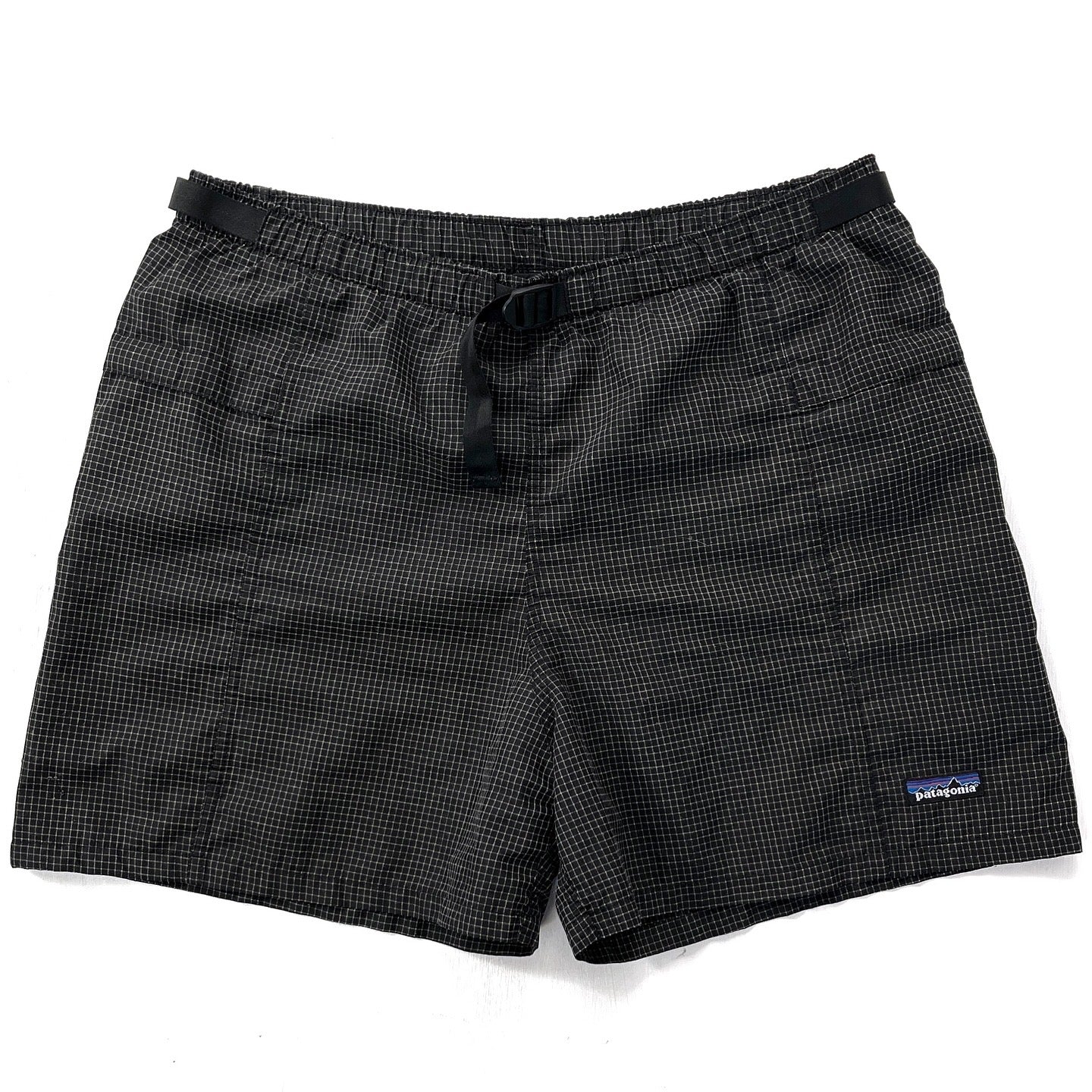 1997 Patagonia 4” Ripstop Nylon River Shorts, Gridstop: Black (L)