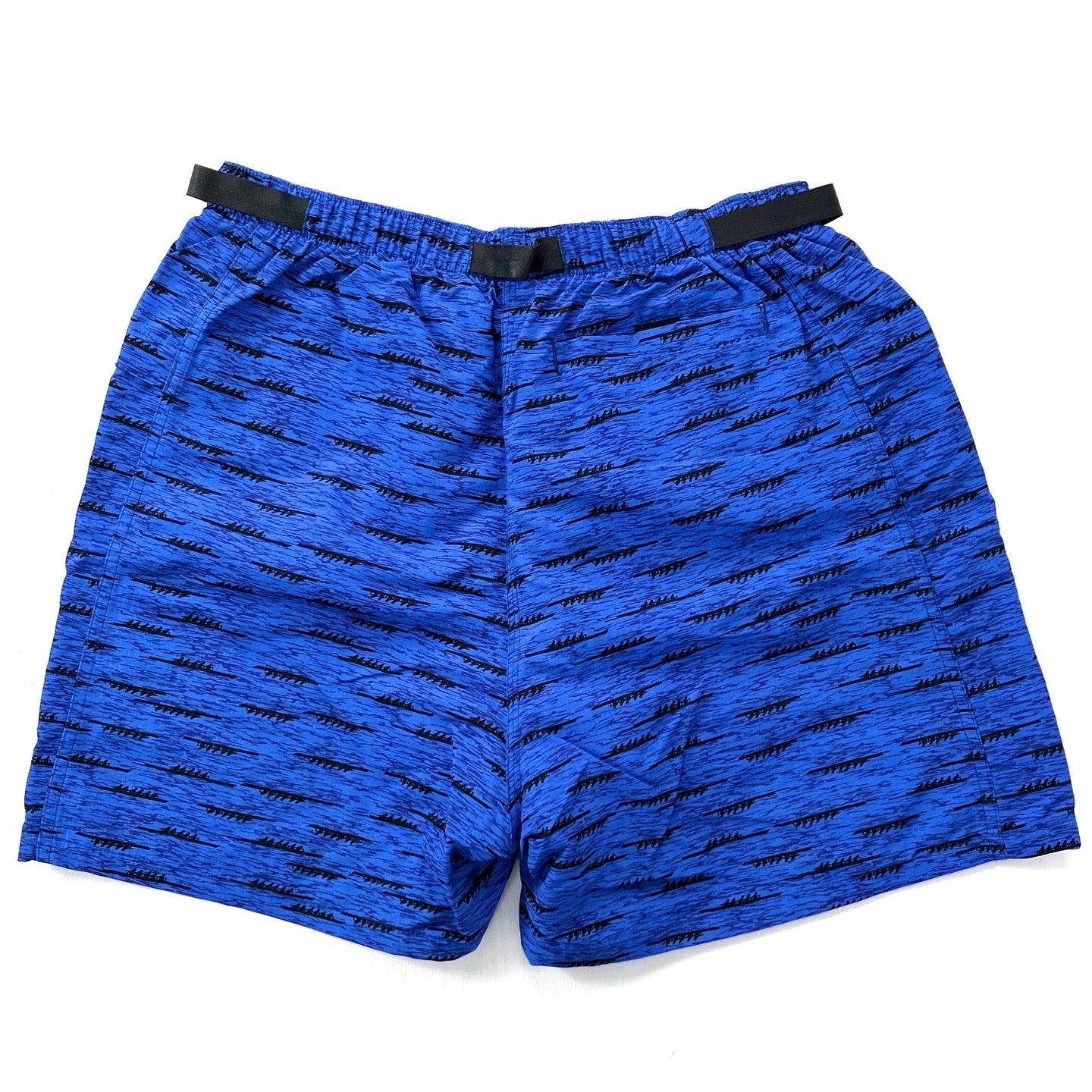 1995 Patagonia 3.5” Printed Nylon “Wave Logo” River Shorts, Outriggers (L)