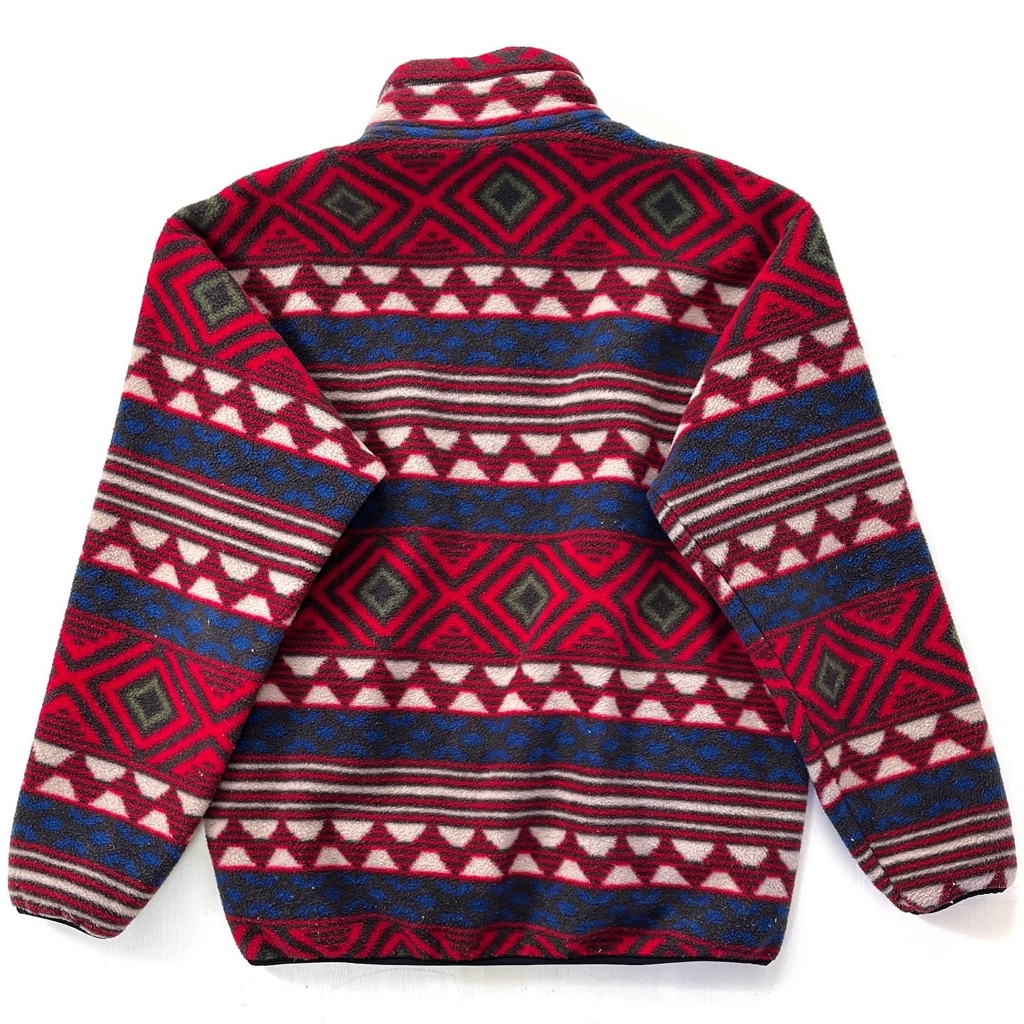 1996 Patagonia Made In The U.S.A. Printed Synchilla Snap-T, Saltillo: Burnt Chili (M)