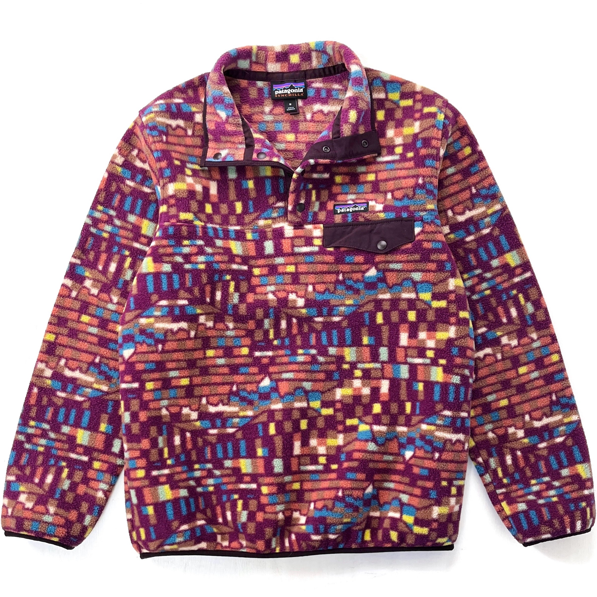 2023 Patagonia Womens Synchilla Snap-T, Fitz Roy Patchwork: Night Plum (M)