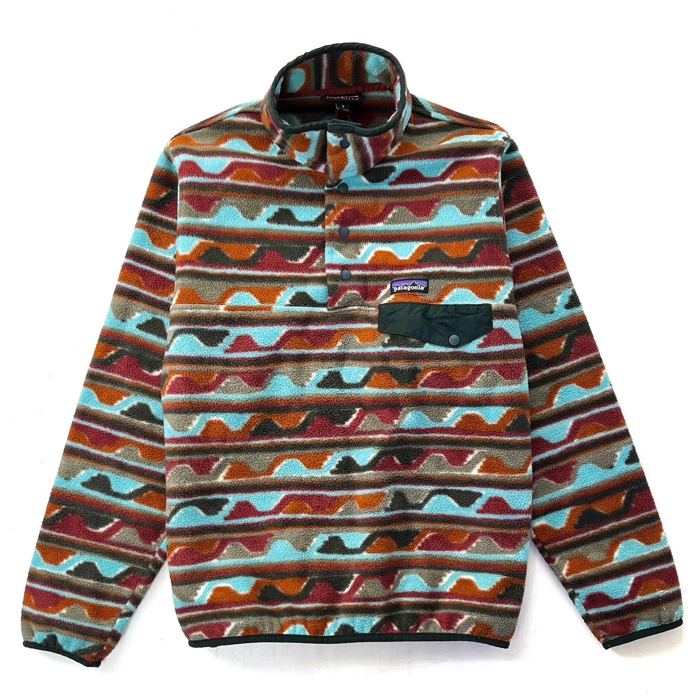 2016 Patagonia Printed Synchilla Snap-T, Delta: Cinder Red (M)