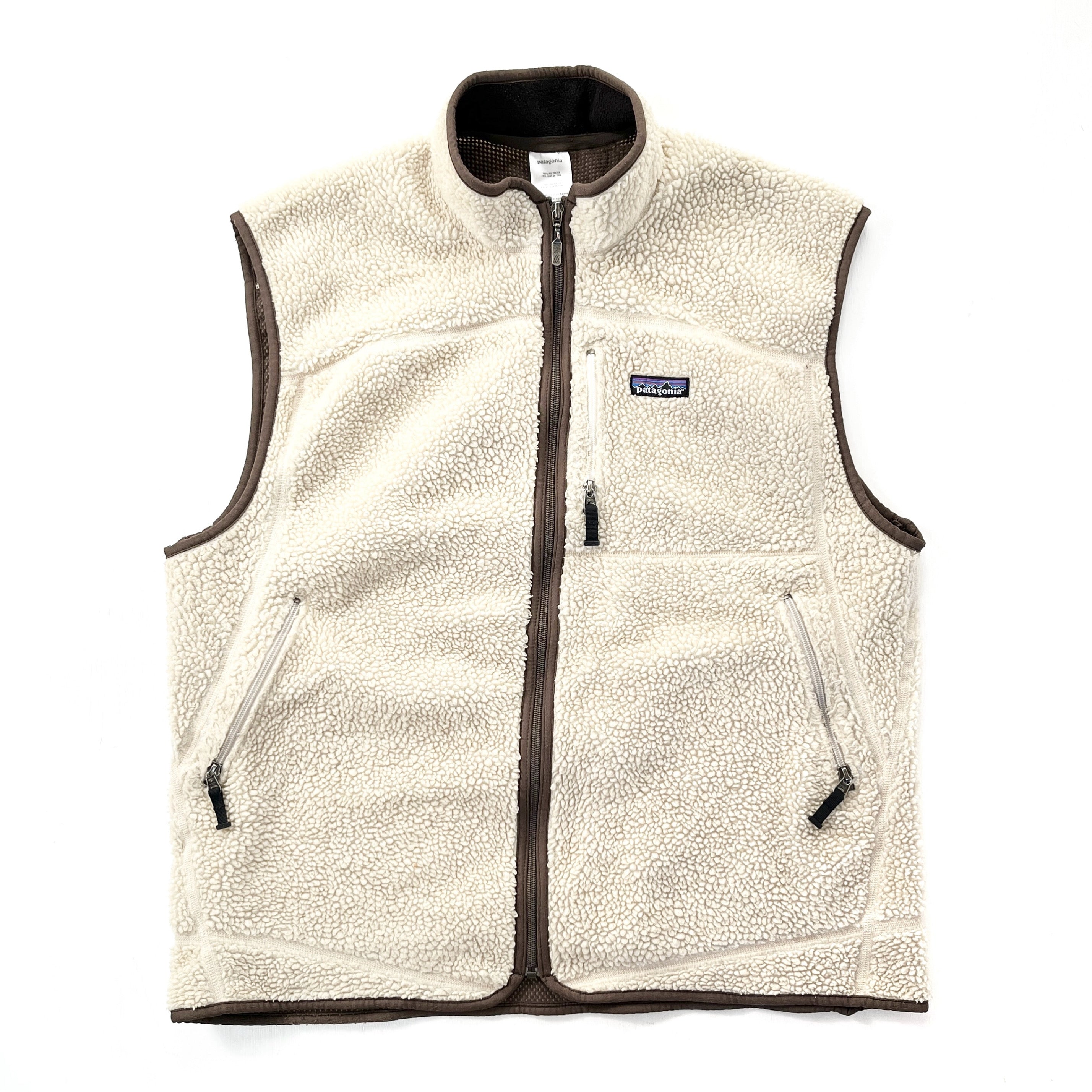 2007 Patagonia Lost Arrow Retro Pile Fleece Vest, Natural & Brown (XL)