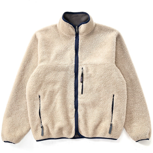 1999 Patagonia Made In The U.S.A. Retro Pile Cardigan, Natural & Dark Ash (XL)