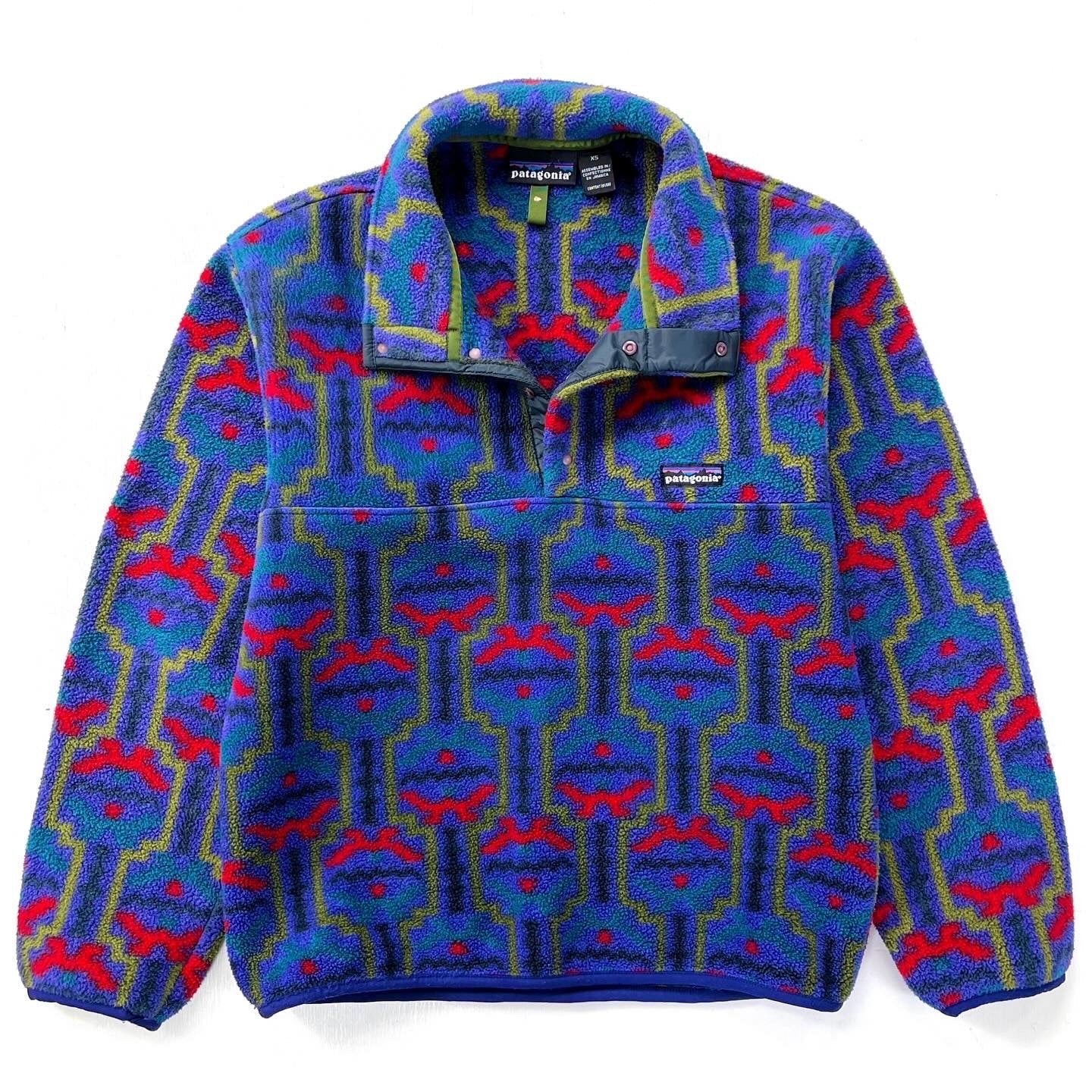1994 Patagonia Printed Synchilla Snap-T, Tehuelche: Blueberry (XS/S)