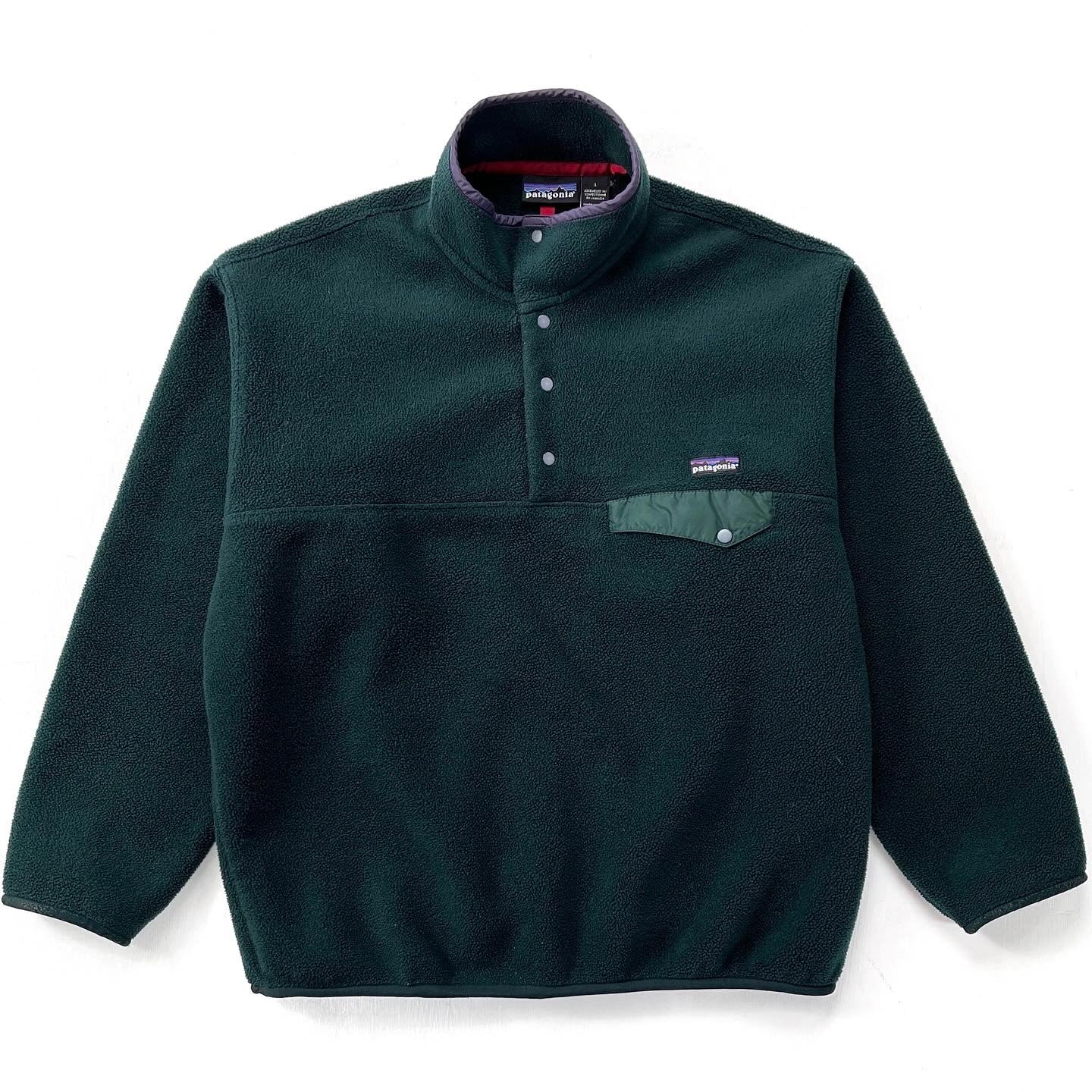 Green patagonia discount synchilla snap t