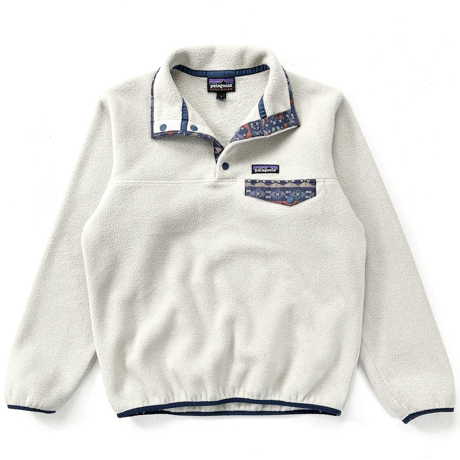 2018 Patagonia Womens Synchilla Snap-T, Pelican & Stone Blue (S)
