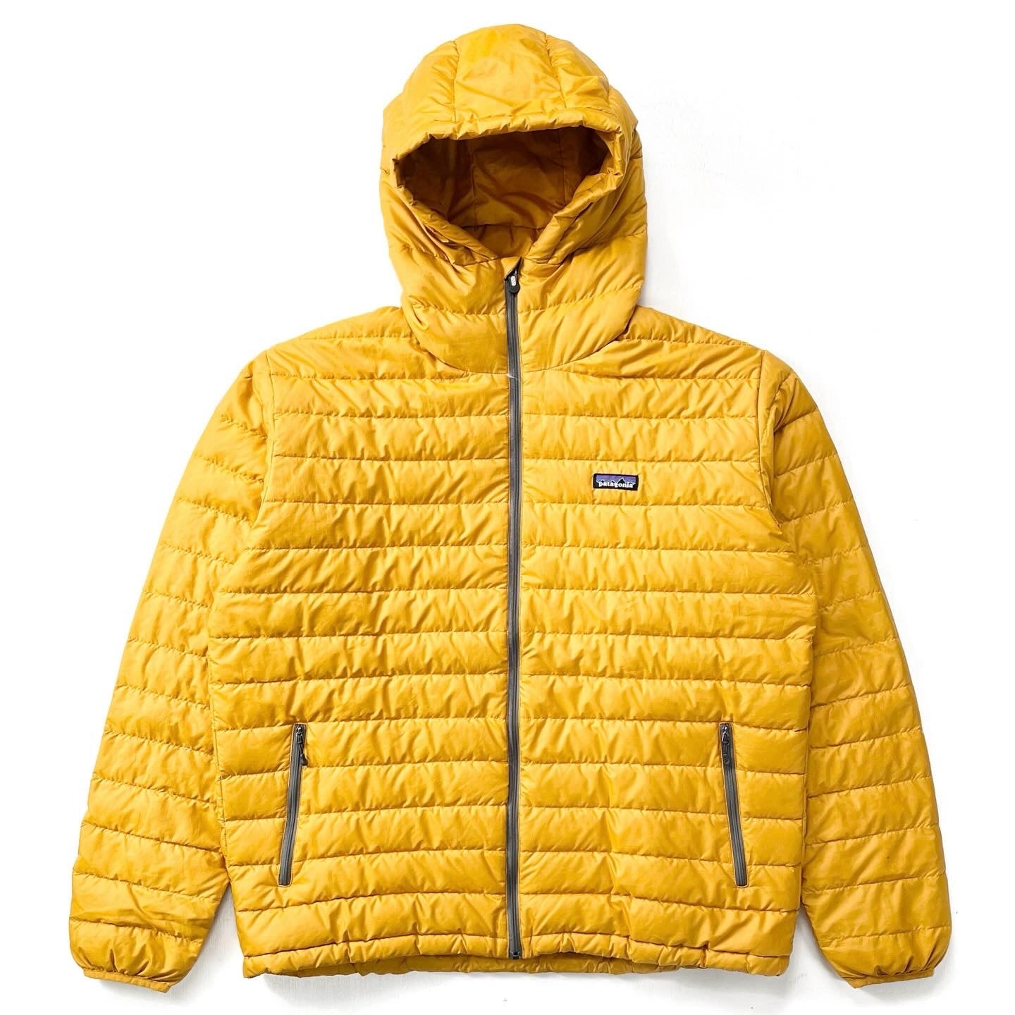 2010 Patagonia Mens Full-Zip Hooded Down Sweater, Yellow (XL)