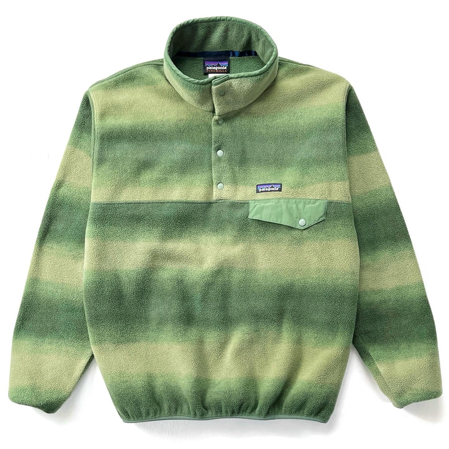 2015 Patagonia Printed Synchilla Snap-T, Hand Dipped: Green (M)