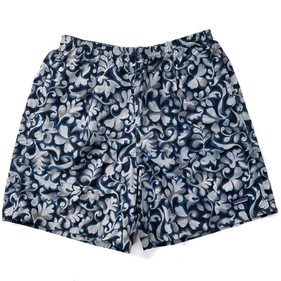 Patagonia (Modern) — 2000 Patagonia Mens 6.5” Printed Baggies Shorts, Black & Grey Floral Print (L)