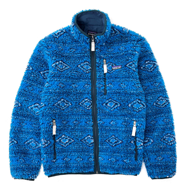 2012 Patagonia Classic Retro-X Deep Pile Cardigan, Choolie: Bandana Blue (S)
