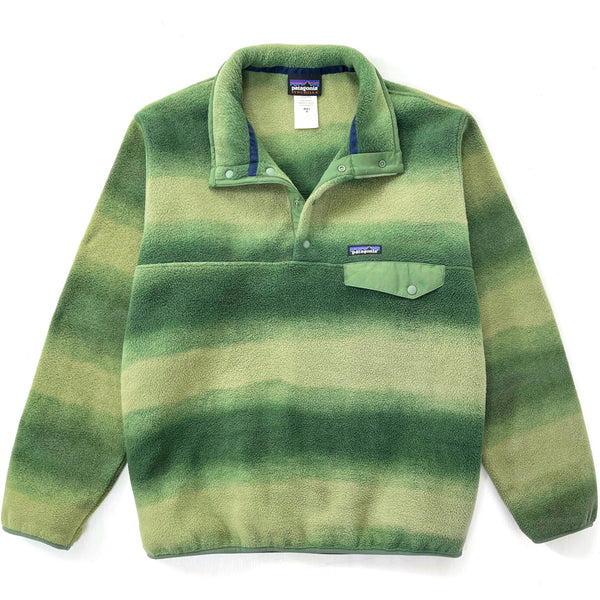 2015 Patagonia Printed Synchilla Snap-T Pullover, Hand Dipped: Camp Green (M)