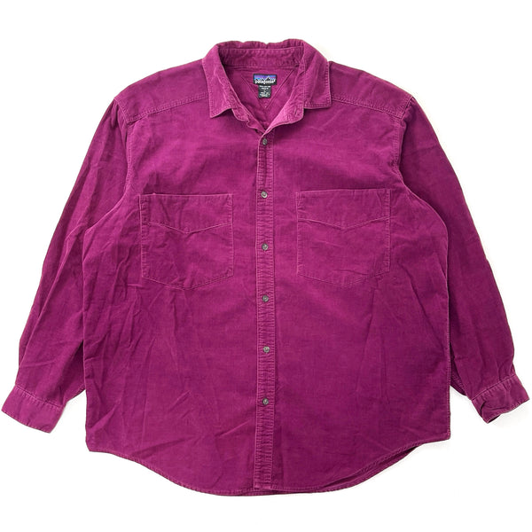 1991 Patagonia Lightweight Cotton Corduroy Shirt, Deep Plum (L/XL)