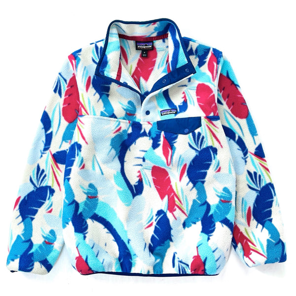2016 Patagonia Womens Printed Synchilla Snap-T, Feather Dance (M)