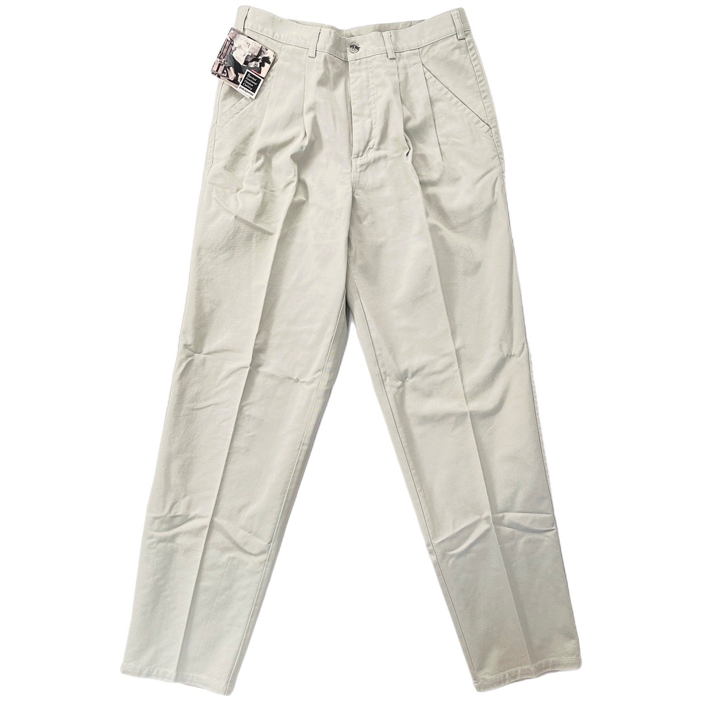 1990 Patagonia Mens Pleated Cotton Twill Pants, Light Stone (34x32)