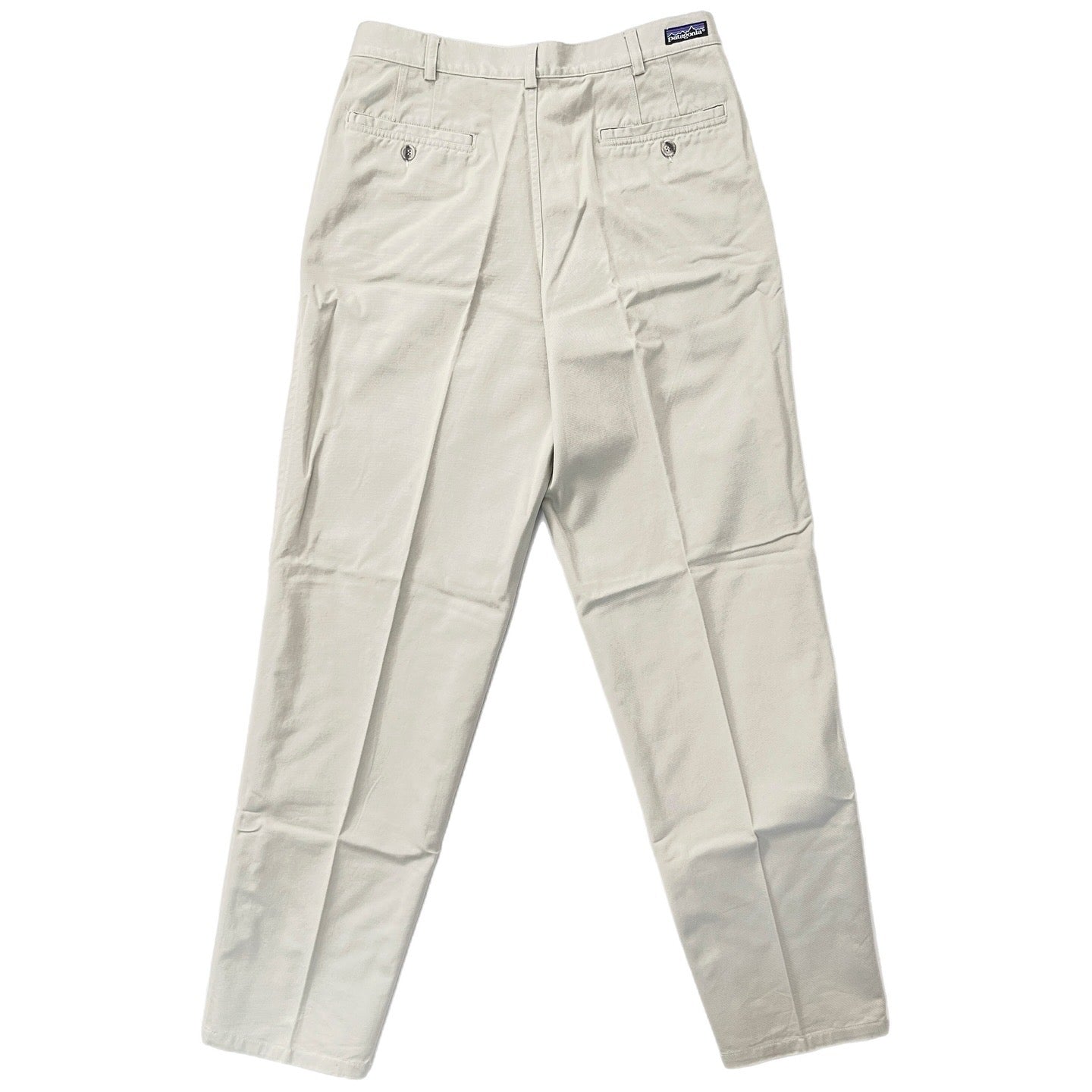 1990 Patagonia Mens Pleated Cotton Twill Pants, Light Stone (34x32)