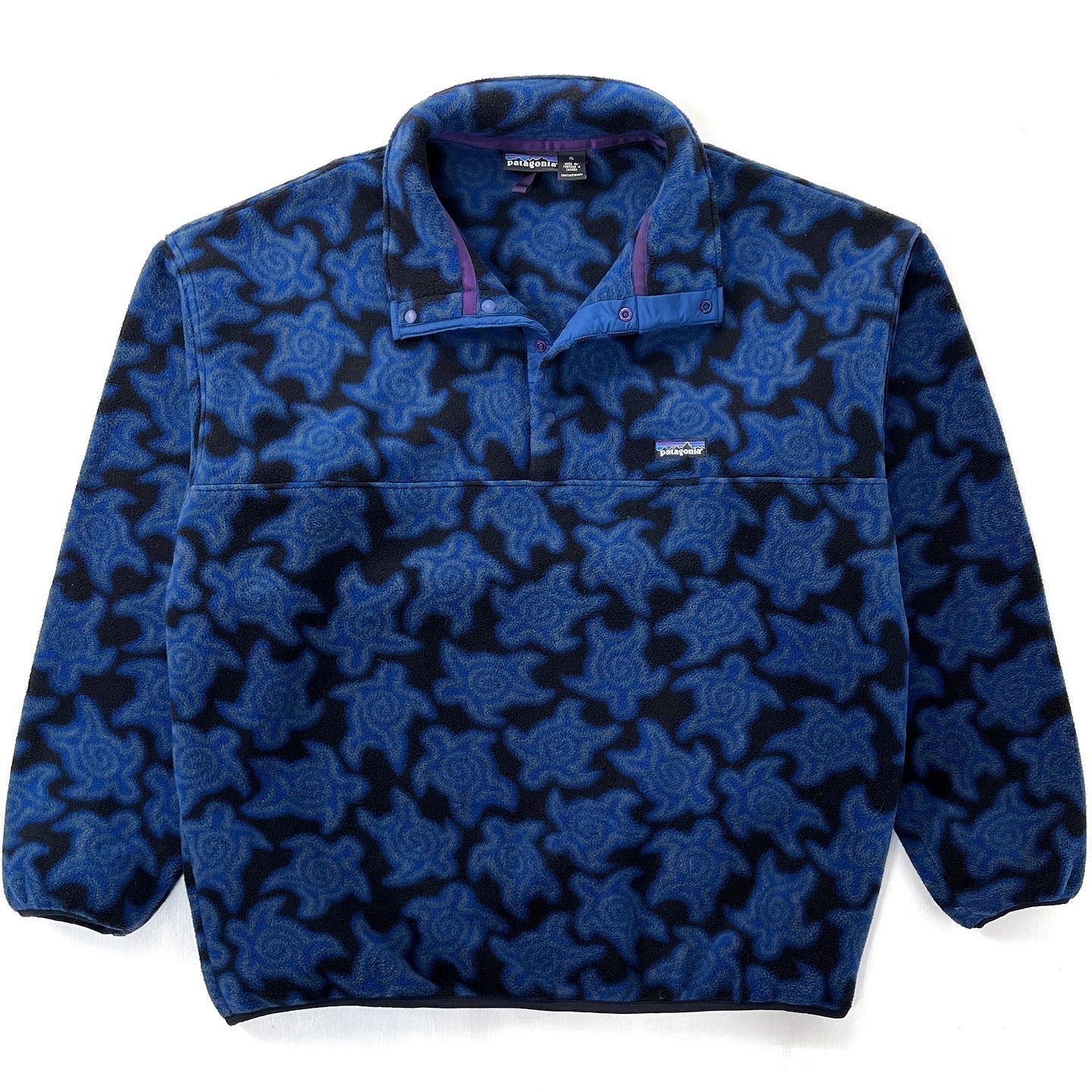 1995 Patagonia Made In The U.S.A. Printed Synchilla Snap-T, Zen Turtle: Night Sky (XL)