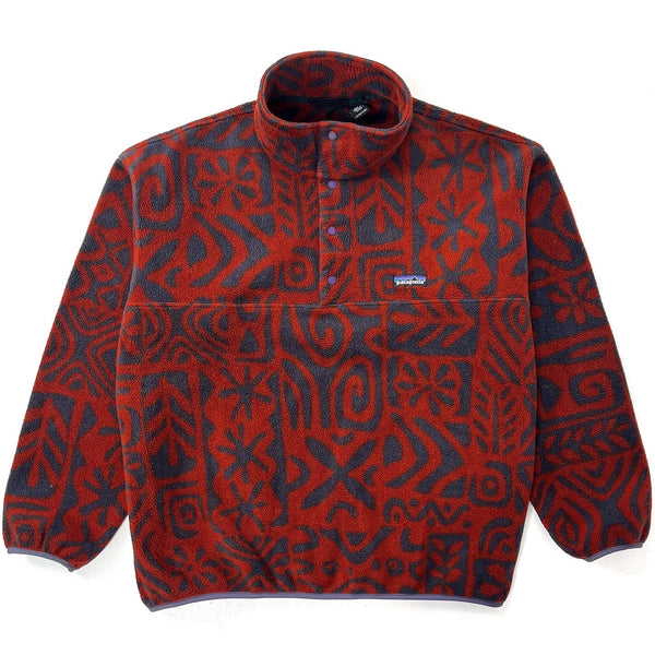 1995 Patagonia Made In Canada Printed Synchilla Snap-T, Island Block: Copper (L)
