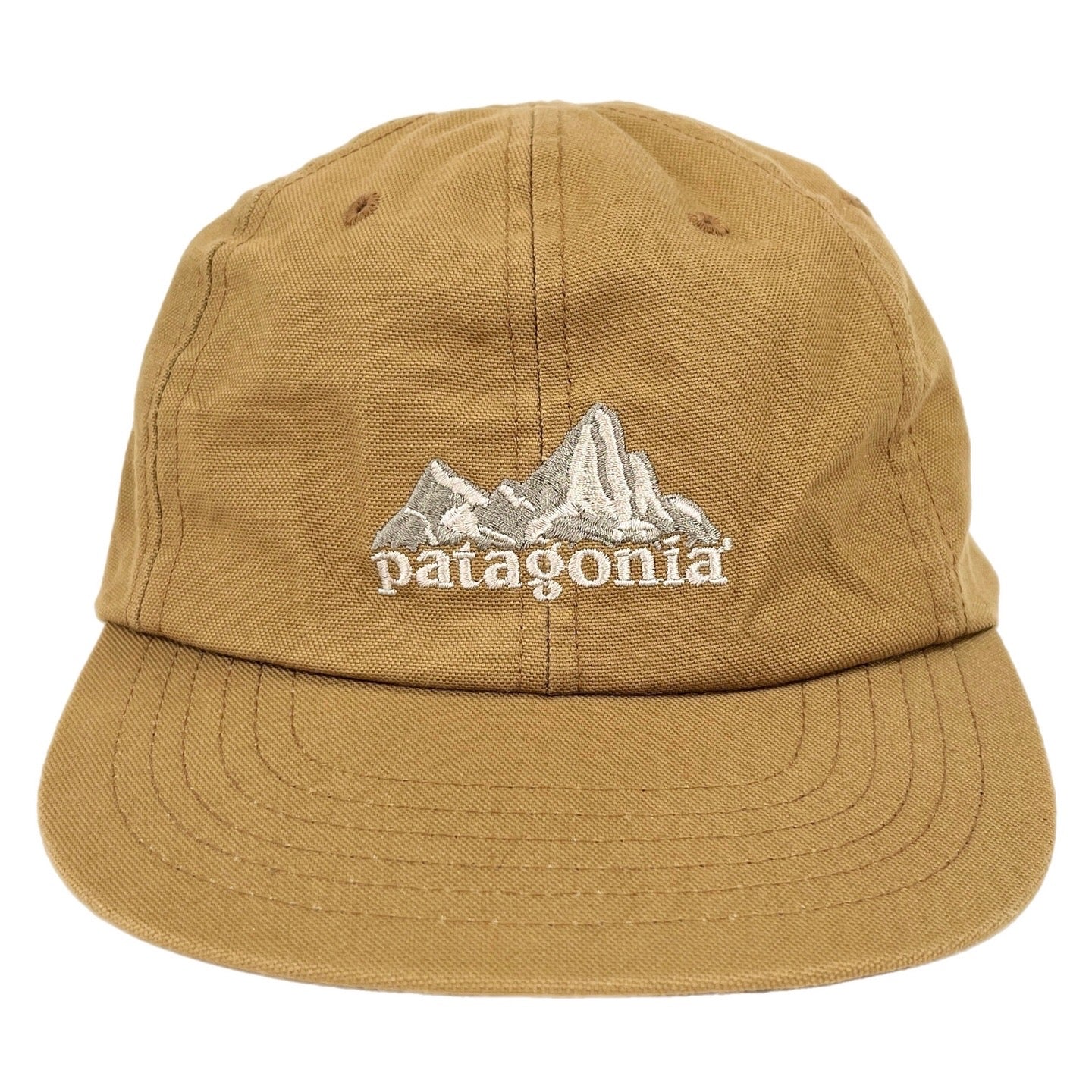 1997 Patagonia Made In The U.S.A. Fitz Roy Embroidered Canvas Cap, Golden Tan (L)