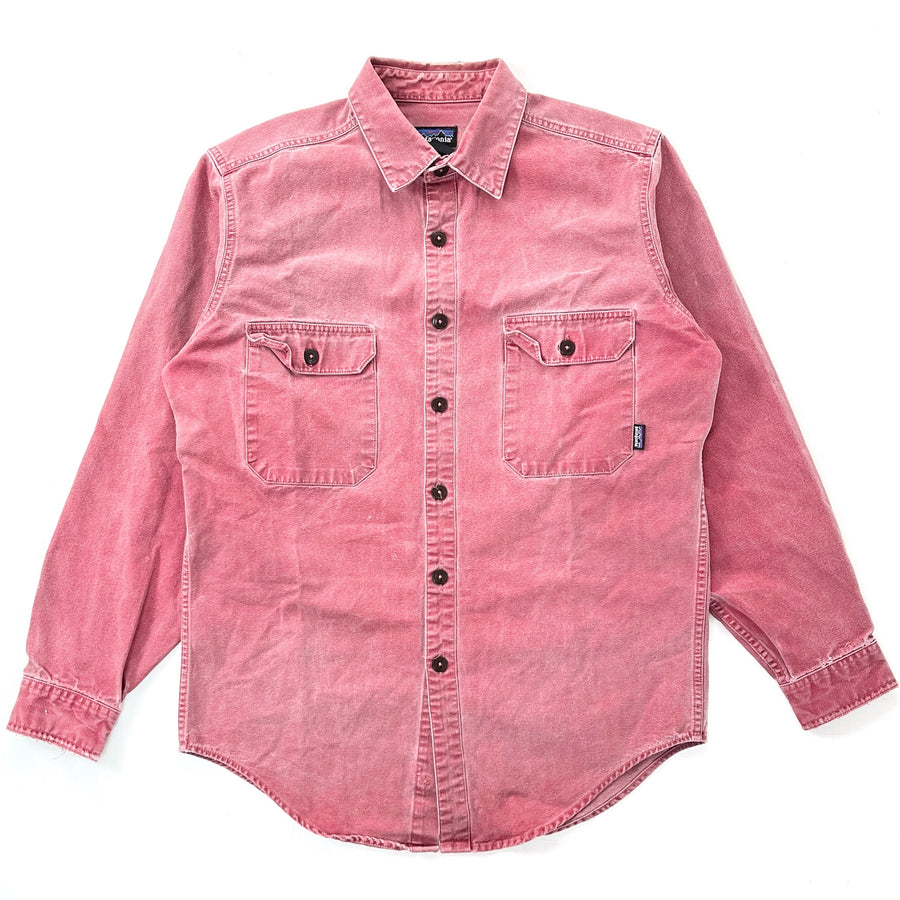 1990 Patagonia Original Garment Dyed Canvas Shirt, Weathered Red (M)