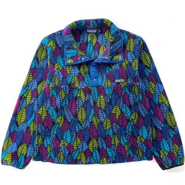 1992 Patagonia Made In The U.S.A. Printed Synchilla Snap-T, Spears: Bright Blue (M)