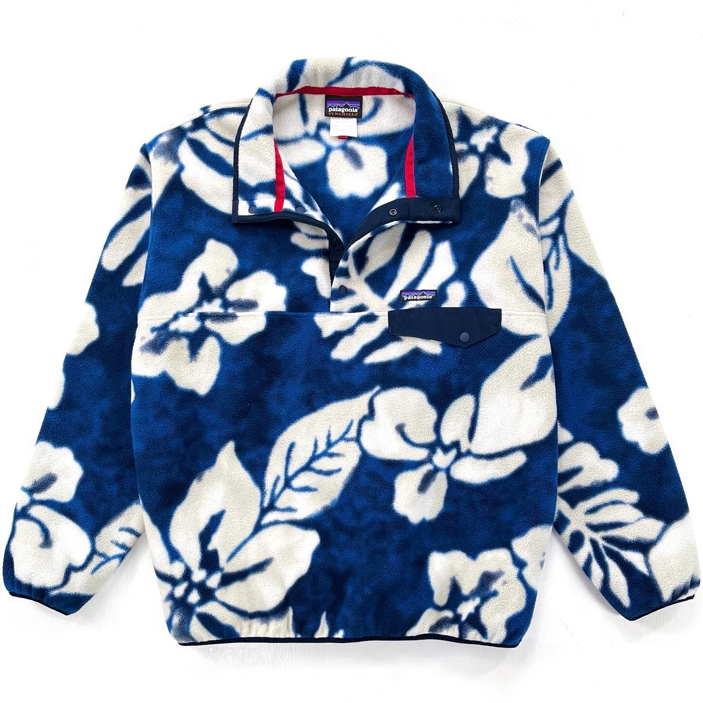 2015 Patagonia Printed Synchilla Snap-T, Spice Garden: Blue (L)
