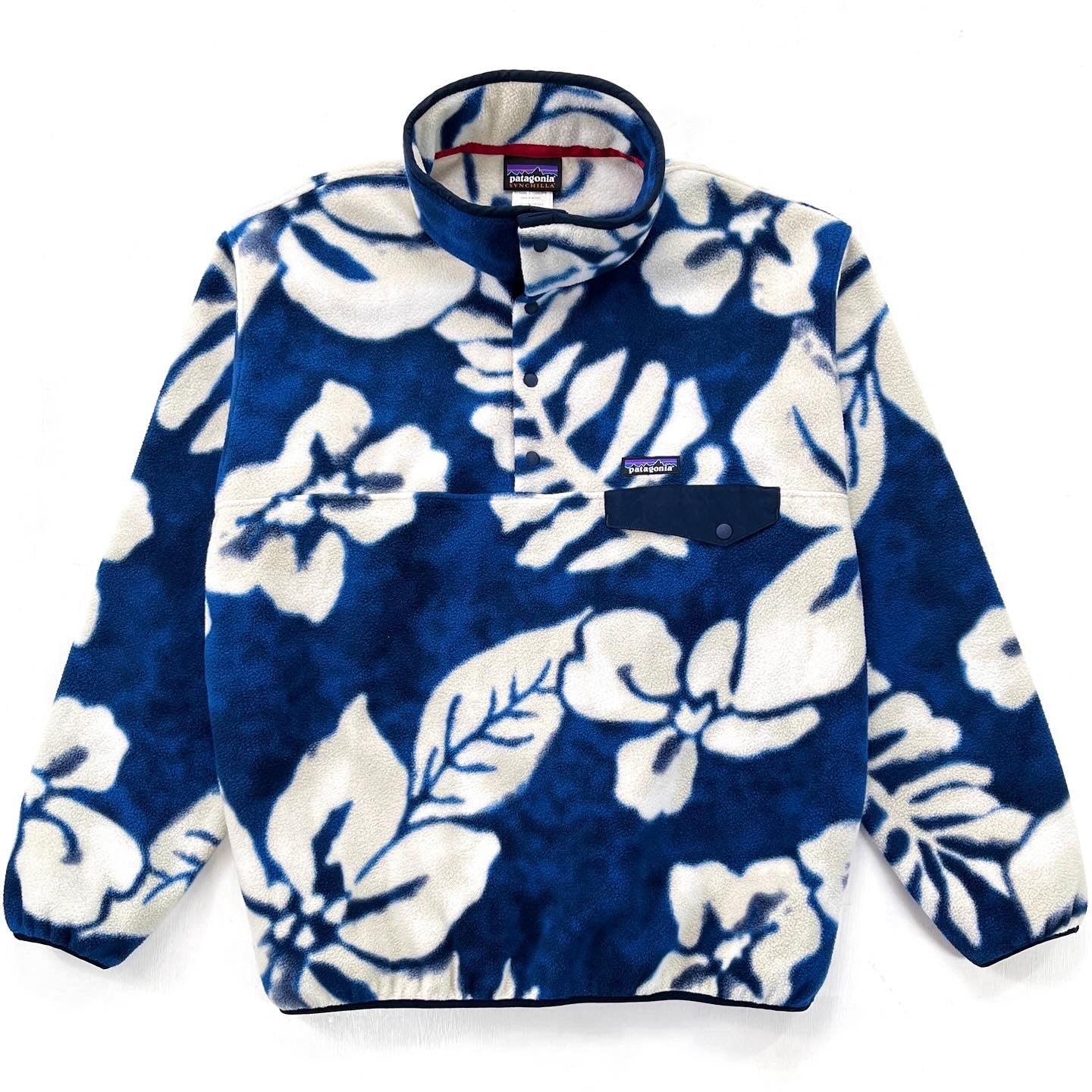 2015 Patagonia Printed Synchilla Snap-T, Spice Garden: Blue (L)