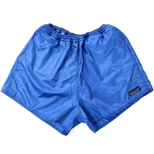 1990 Patagonia Mens 3” Ripstop Nylon Baggies Lites Shorts, Light Blue (XS/S)