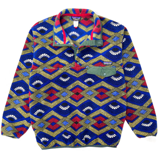 2014 Patagonia Printed Synchilla Snap-T Pullover, Slowfoot: Cobalt Blue (M)