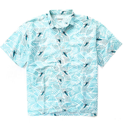1990 Patagonia Made In The U.S.A. Mens A/C Cotton Print Shirt, Paddlers (L)