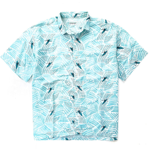 1990 Patagonia Made In The U.S.A. Mens A/C Cotton Print Shirt, Paddlers (L)
