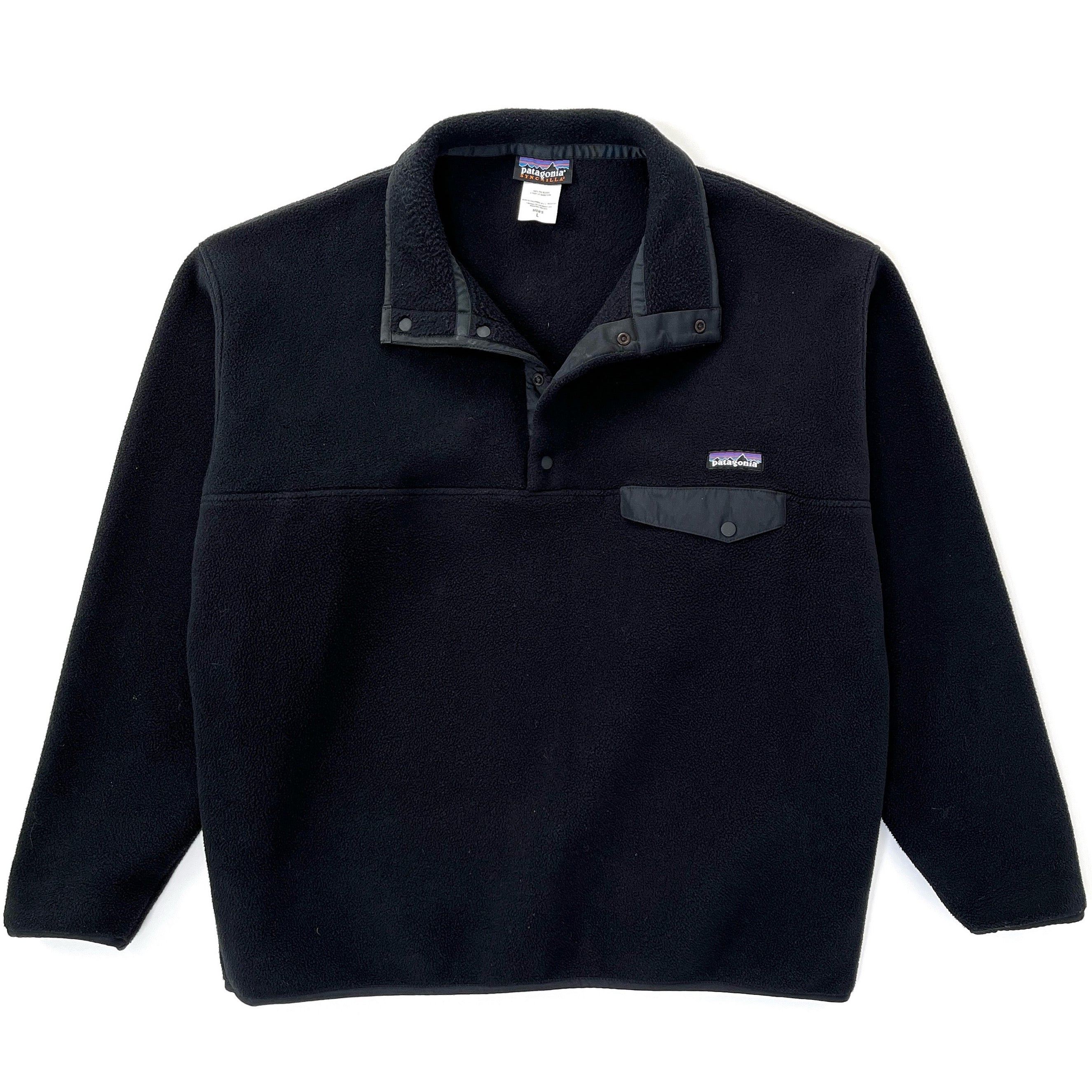 2008 Patagonia Synchilla Snap-T Fleece Pullover, Black & Black (L/XL)