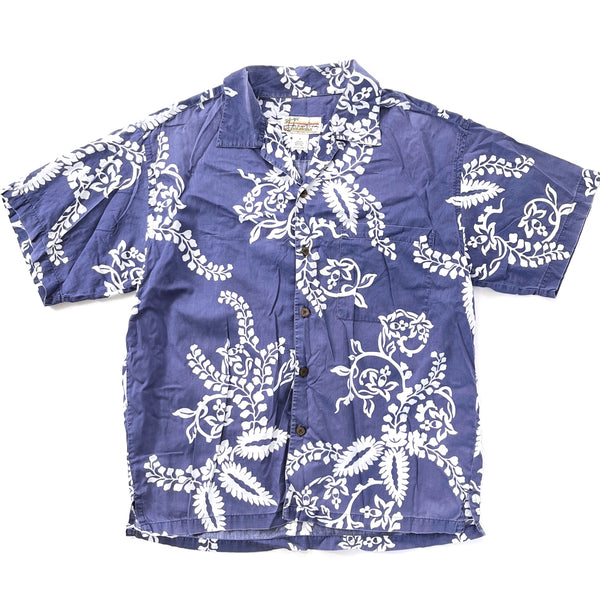2004 Patagonia Limited Edition Pataloha Print Shirt, Blue Tropical Print (M)