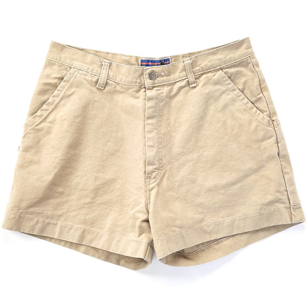 1970s Patagonia First Edition Chouinard Equipment Stand Up Shorts, Tan (34)