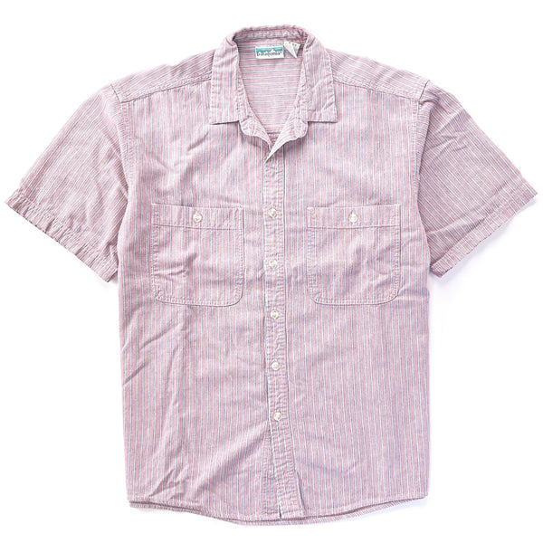 1991 Patagonia Mens Short Sleeve Cotton Button-Down Shirt, Striped (M)