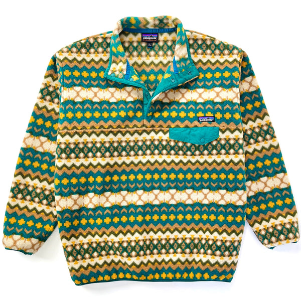 2015 Patagonia Printed Synchilla Snap-T Pullover, Cliff: Arbor Green (L)