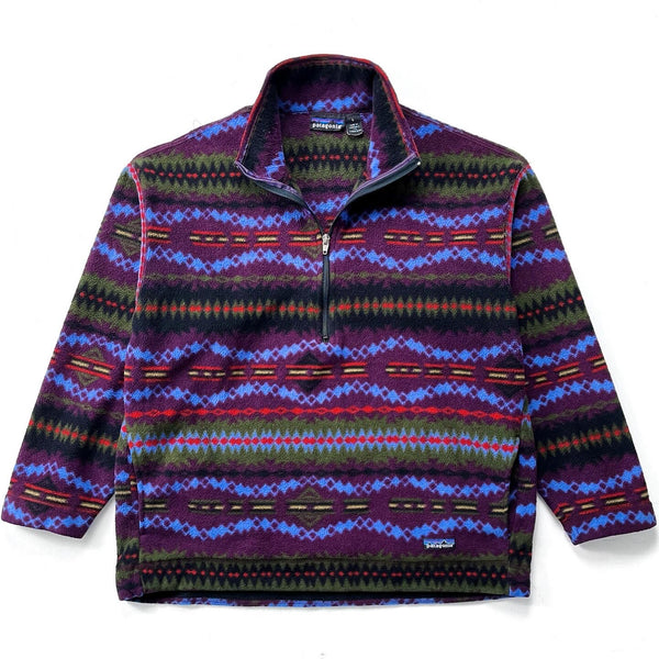 1994 Patagonia Printed Synchilla Sweater, Sacajawea: Blackberry (L)