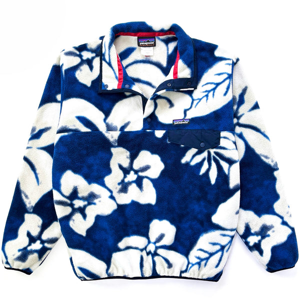 2015 Patagonia Printed Synchilla Snap-T Pullover, Spice Garden: Navy Blue (M)