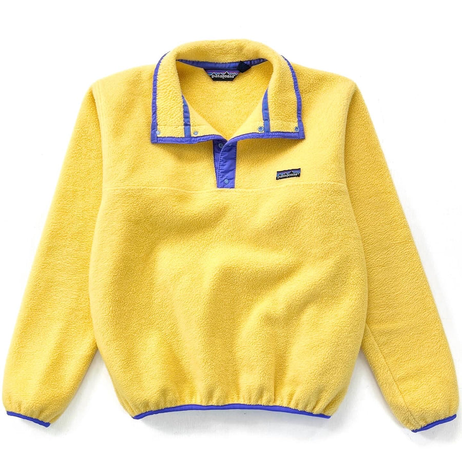 1988 Patagonia Synchilla Snap T-Neck, Yellow & Purple (M)