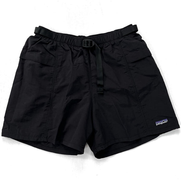 1992 Patagonia Mens 4” Belted Nylon River Shorts, Black (M)
