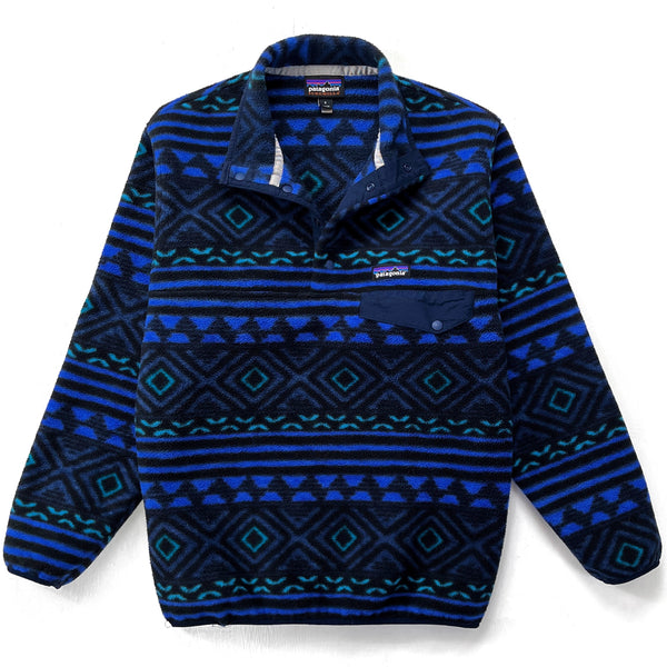2016 Patagonia Printed Synchilla Snap-T, Saltillo: Navy Blue (S)