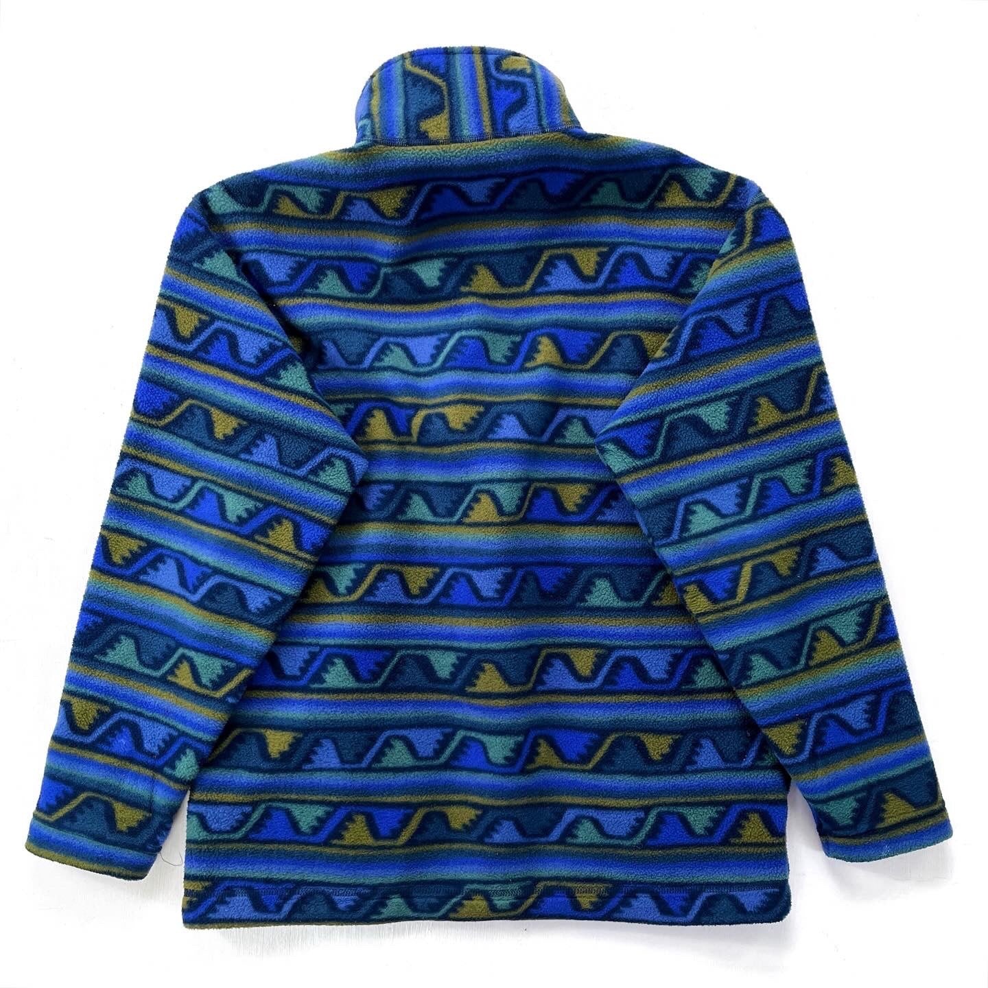 1999 Patagonia Printed Synchilla Sweater, Delta: Navy Blue (S)