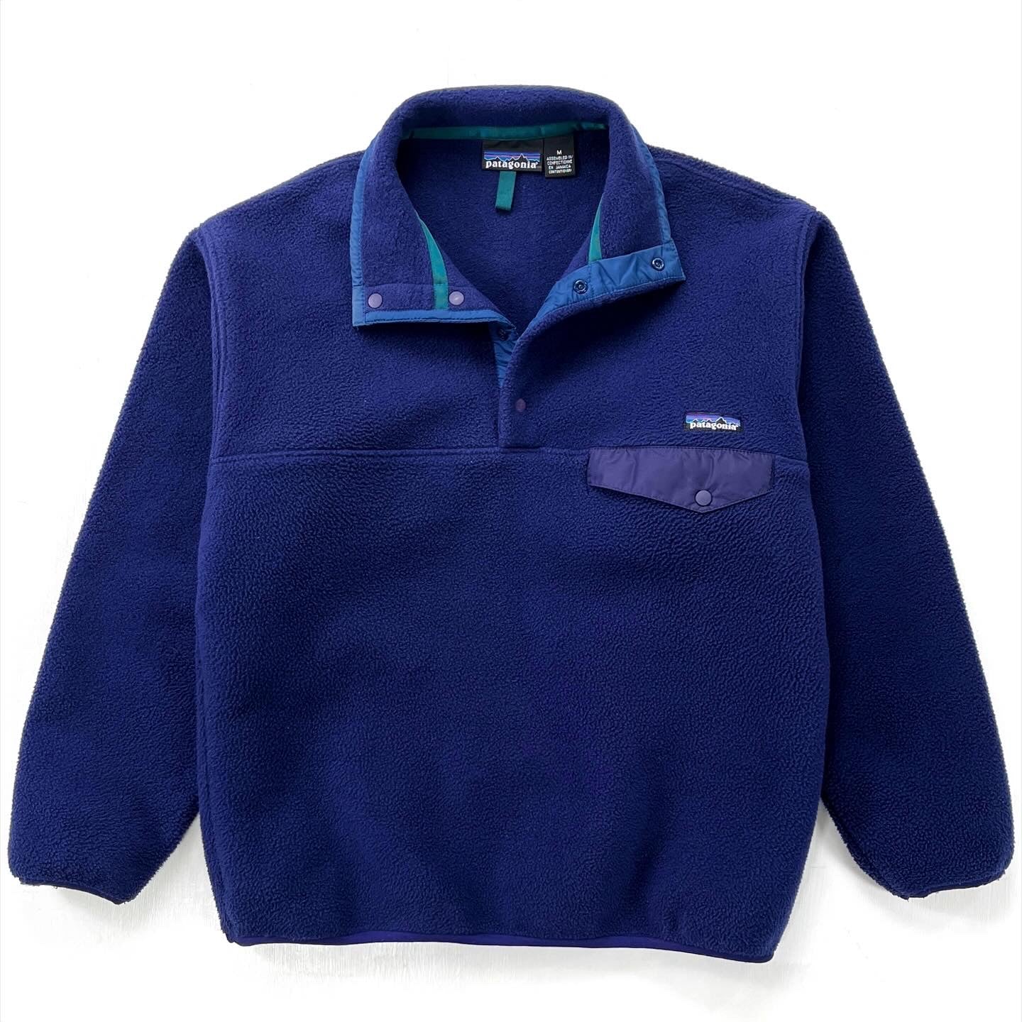 1995 Patagonia Synchilla Snap-T, Bright Navy & Storm Blue (M)