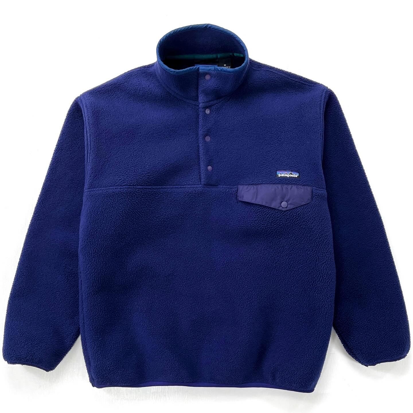 1995 Patagonia Synchilla Snap-T, Bright Navy & Storm Blue (M)