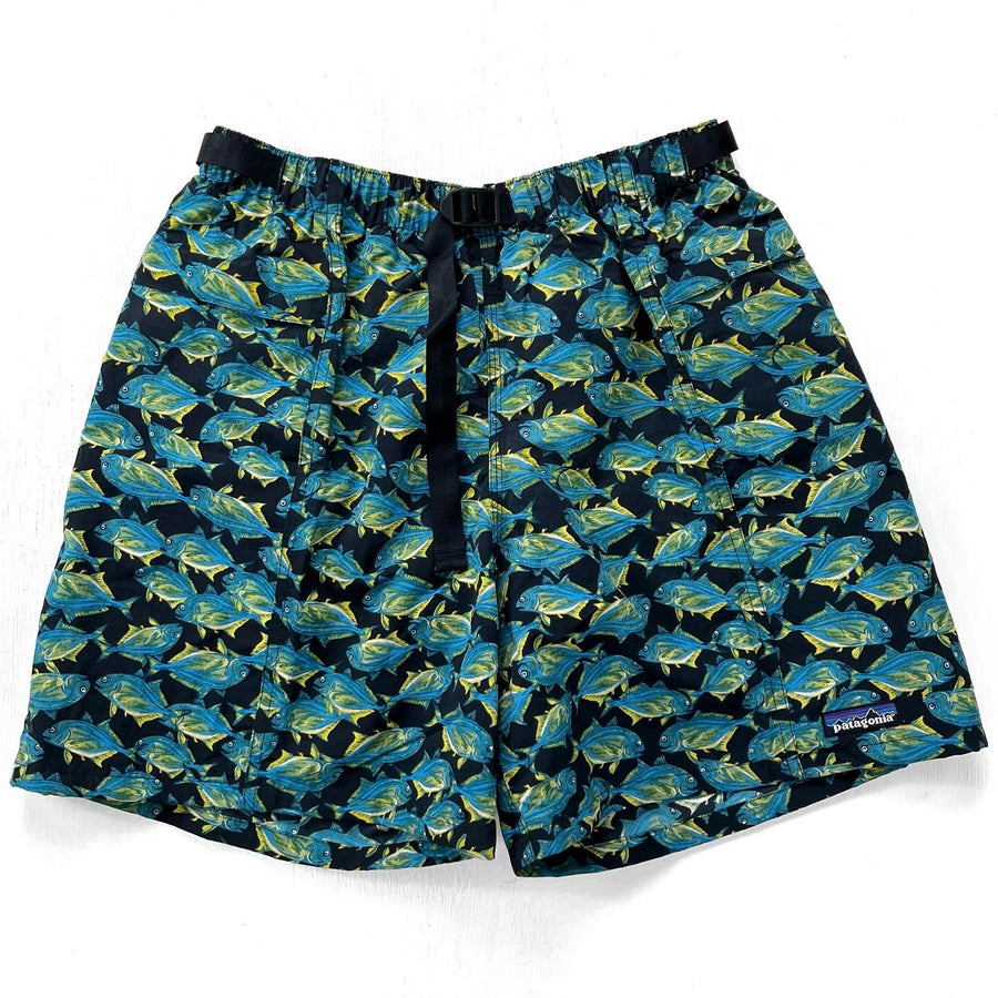 2000 Patagonia Mens 5” Printed Nylon River Shorts, Fish: Black (M)