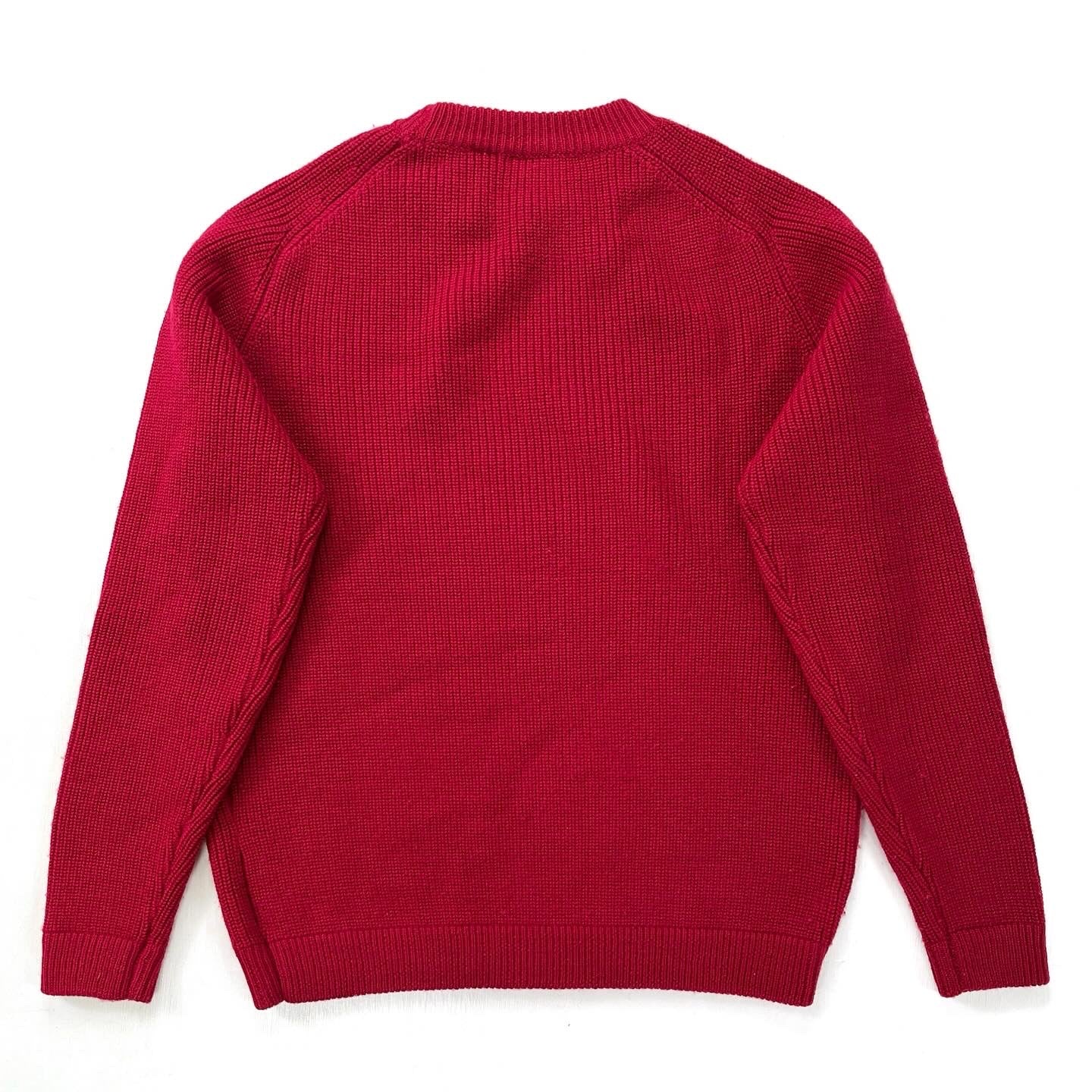 1982 Patagonia Chamonix Heavy Wool Guide Sweater, Red (L)
