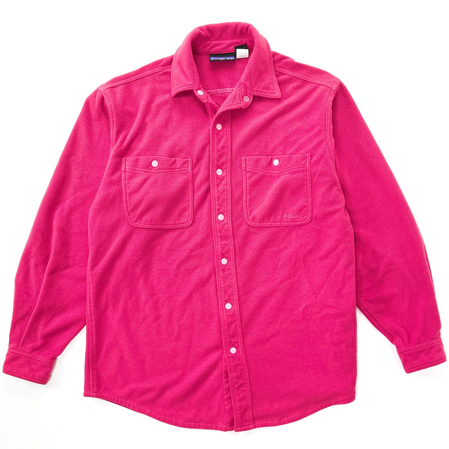 1992 Patagonia Made In The U.S.A. Synchilla Fleece Shirt, Bright Pink (S)