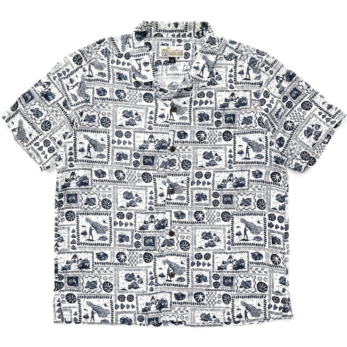 2018 Patagonia Limited Edition Pataloha Print Shirt, Opihi Man: Navy (L)