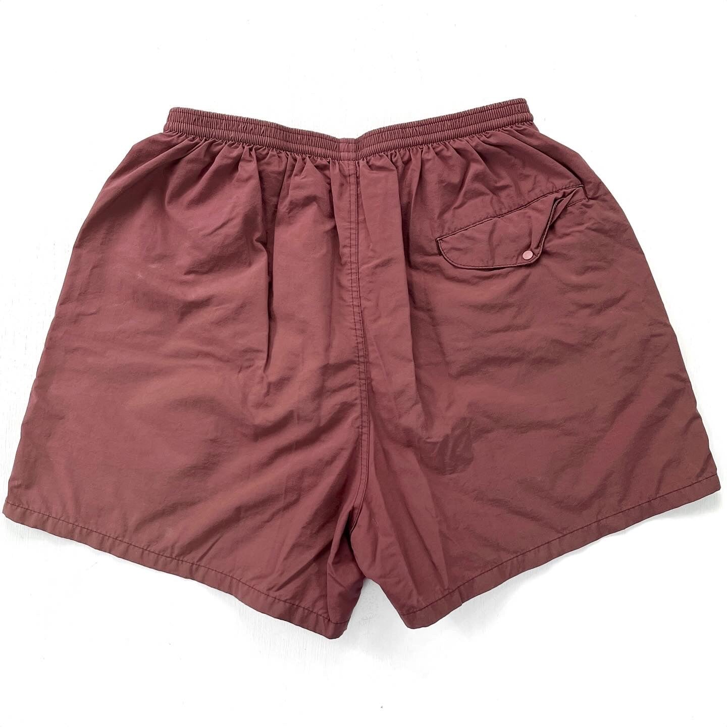 1999 Patagonia Mens 3.5” Nylon Baggies Shorts, Light Raisin (M)