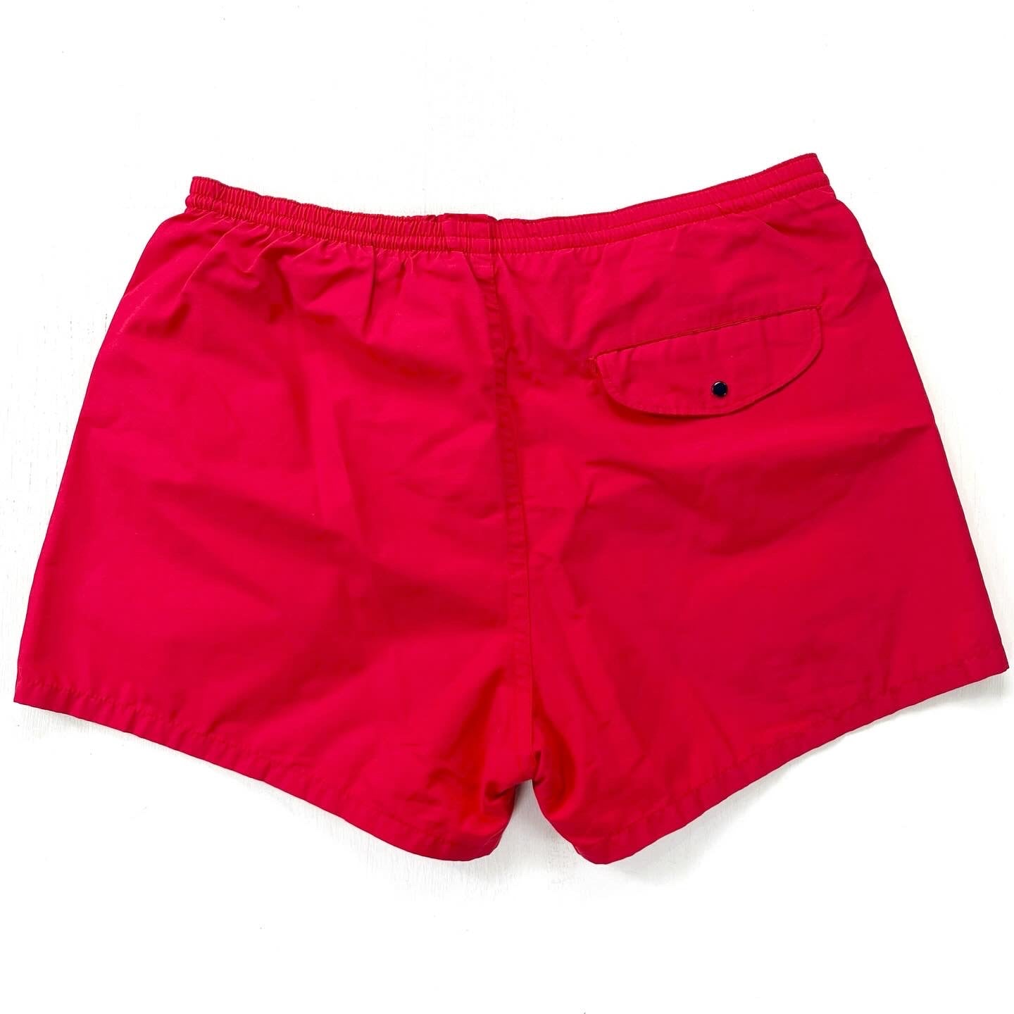 1985 Patagonia First Generation Nylon Baggies Shorts, Red (S/30”)