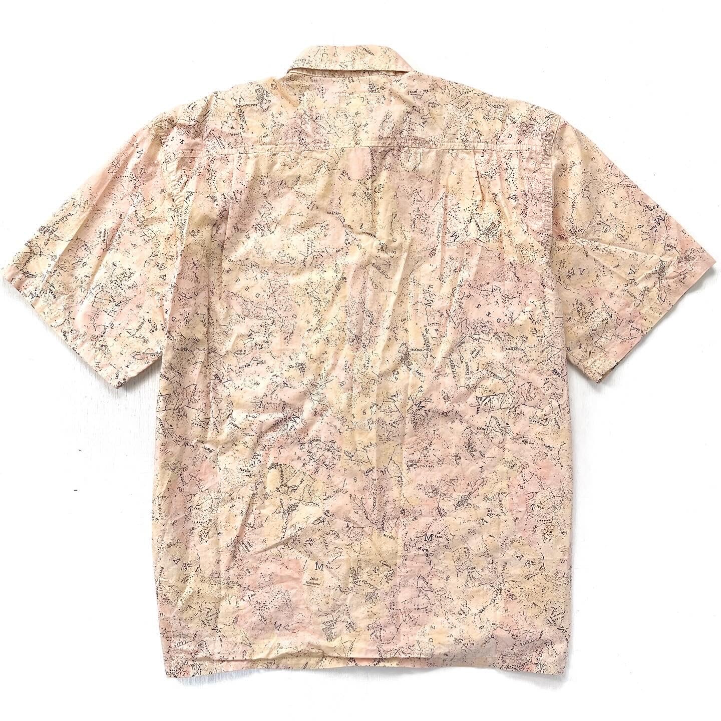 1990 Patagonia Mens A/C Cotton Print Shirt, Sahara Map (M)